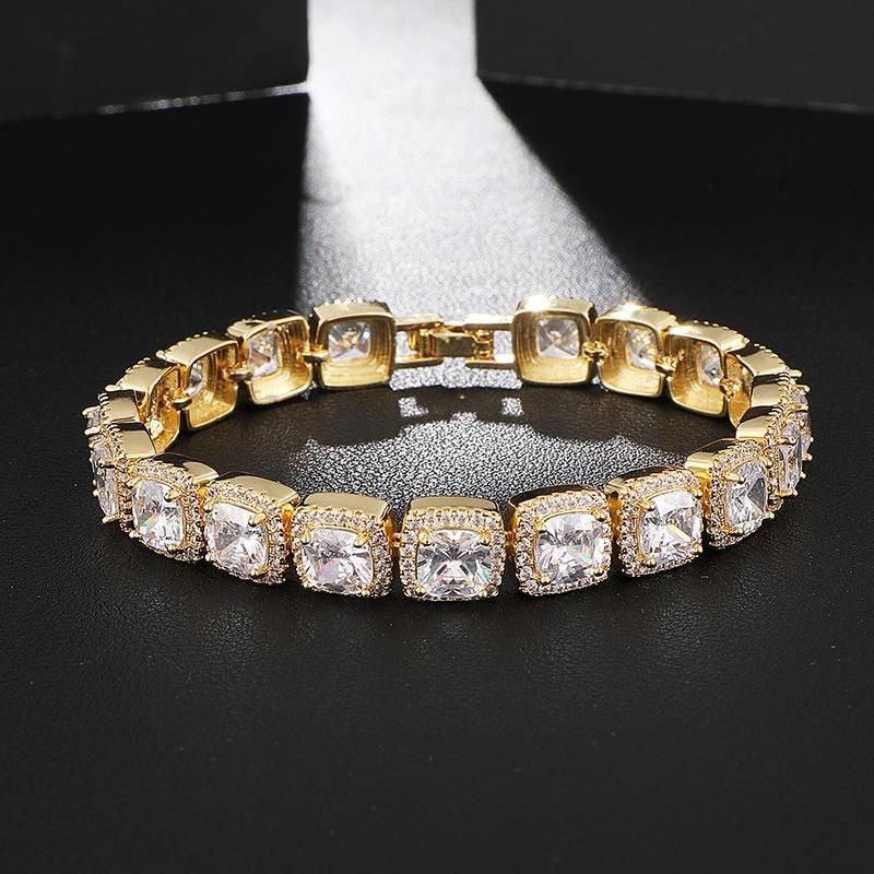 Three-Color Bangle Gold Plating Copper AAA Zircon Jewelry Customized Bracelet