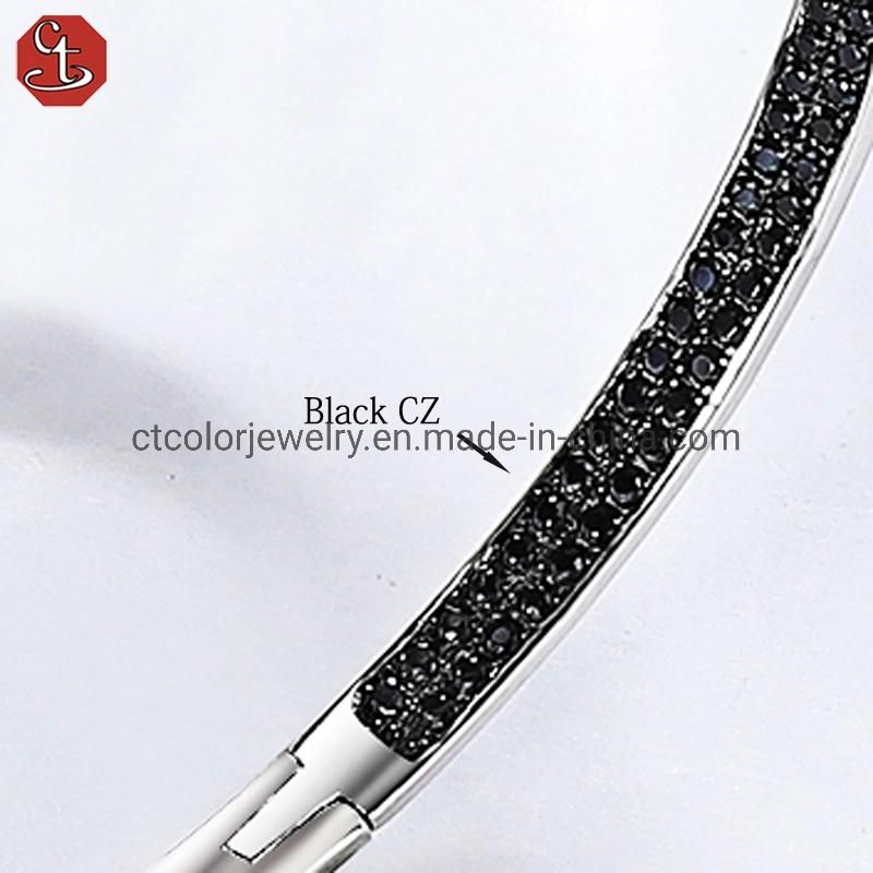 2022 new fashion 925 Sterling silver black and white CZ Round Cool Earrings