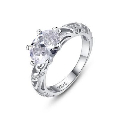 Luxurious Princess Solid 925 Sterling Silver Women Engagement Rings