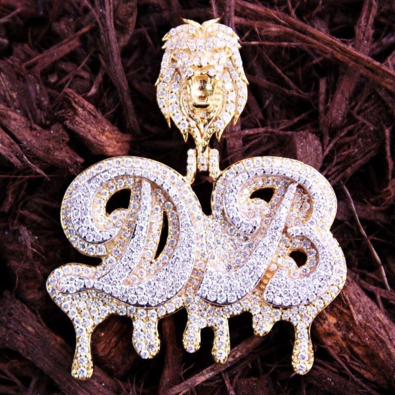 Luxury Hip Hop Jewelry Iced out CZ Letter E Pendant for Men Necklace