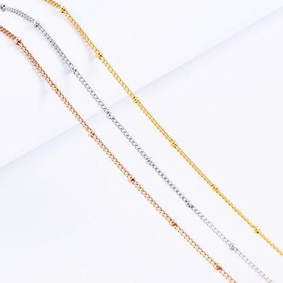 Fashion Accessories Necklace Jewelry Curb Chain Beads Gift Decoration Girl Jewellry Bracelet Anklet for Pendant Design