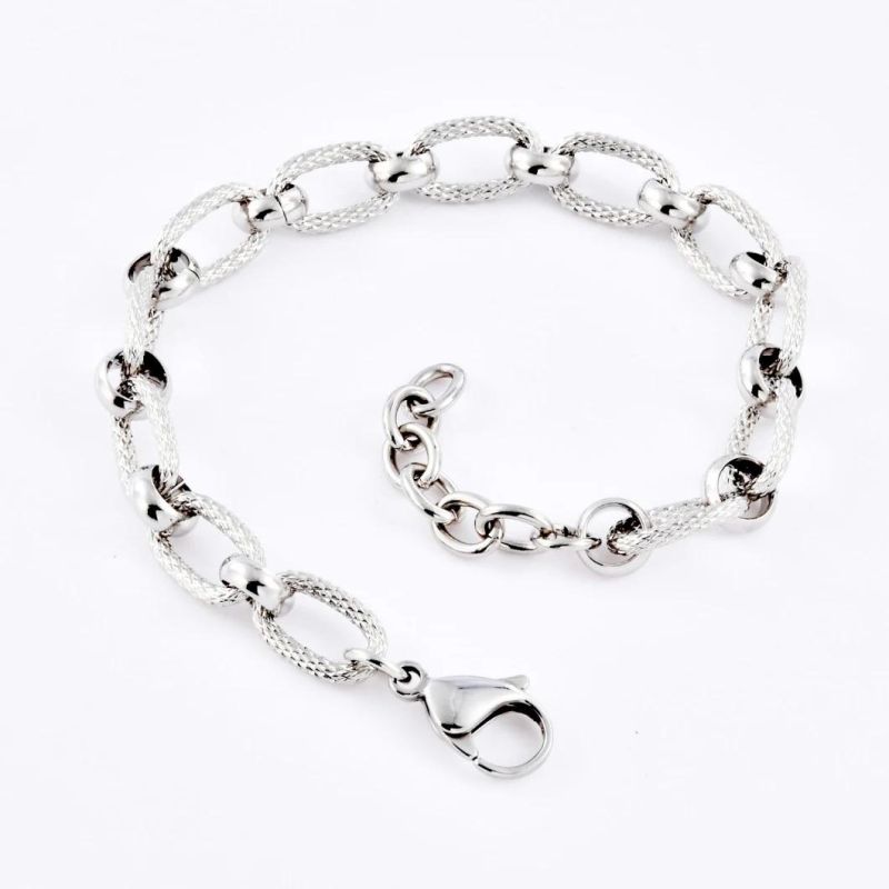Hip Hop Stainless Steel Sliver Bold Link Chain Bracelet Gold Plated Fashion Jewellery for Men