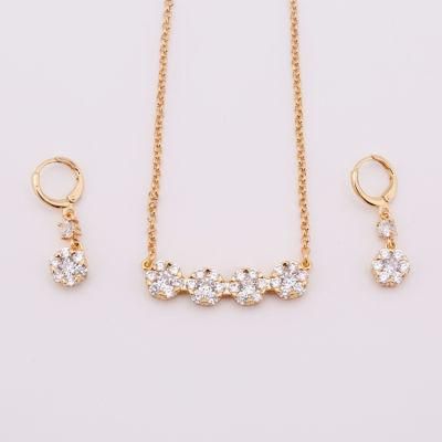 Costume Wholesale Fashion Imitation Gold Silver Stainless Steel Charm Jewelry with Earring Pendant Necklace Sets