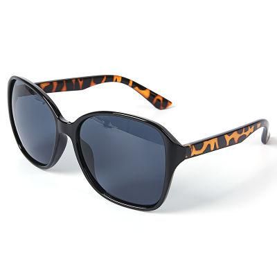2021 New Fashion Black and Brown Sunglasses Square Shape Lens Spectacle with Special Pattern Temple