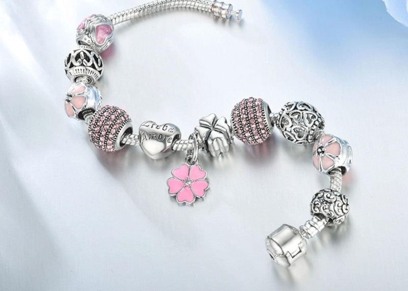 Beaded Bracelet for Women Girls Handmade Carved Chain Crystal