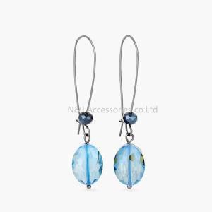 Fashion Crystal Earrings Delicate Elegant Blue Stud Earrings for Women Wholesale