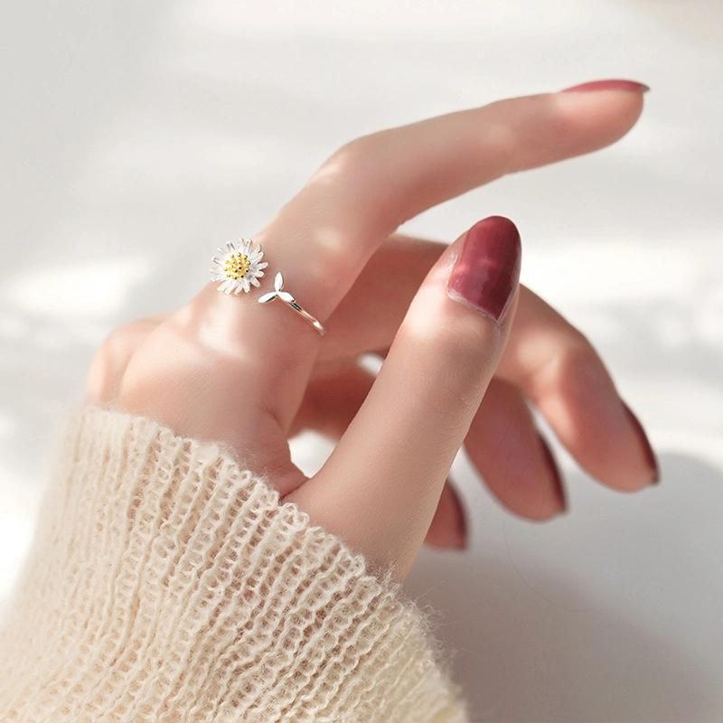 Fashion Small Daisy Creative Ring Female Ins Tide New Opening Adjustable Simple Design Ring
