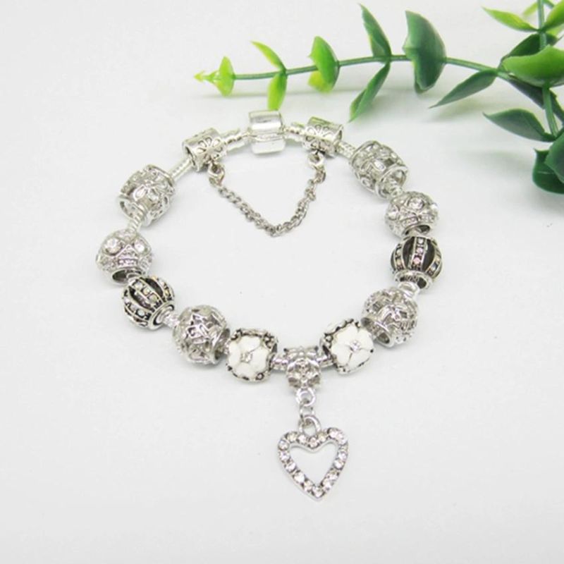Silver Crystal Luxury Brand Women Charm Bracelet Jewelry Gift