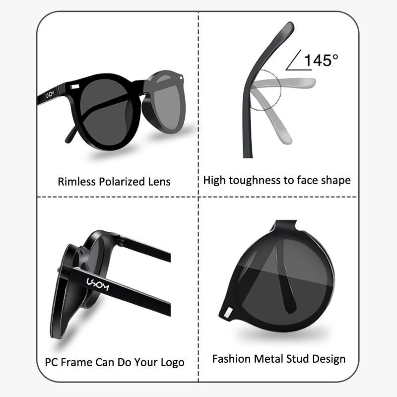 Custom OEM Sunglasses Sun Glasses Polarized Men Luxury Private Label Lenses Rimless Sunglasses