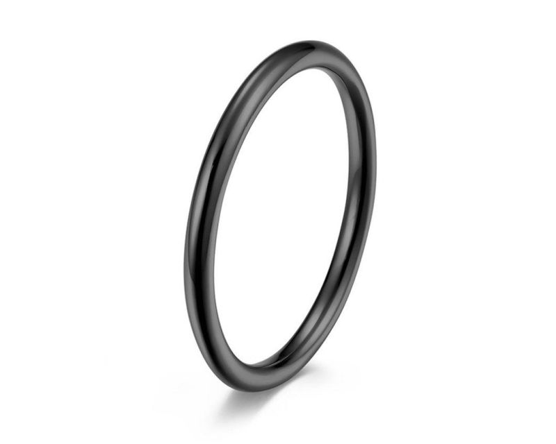 Ins Genderless Cold Wind Titanium Steel Round Line Tail Ring Ring for Men and Women Neutral Smooth Plain Circle Jewelry SSR2540