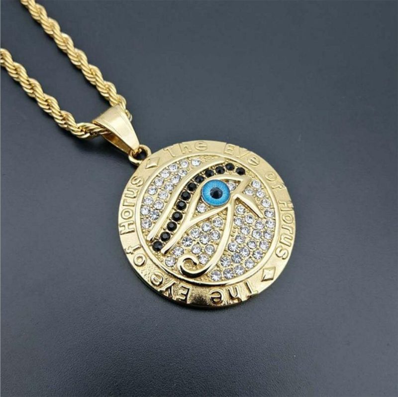 Hot-Selling New Hip-Hop Hiphop Jewelry Titanium Steel Gold-Plated Diamond Revenge Angel Ak47 Pendant Spt2617