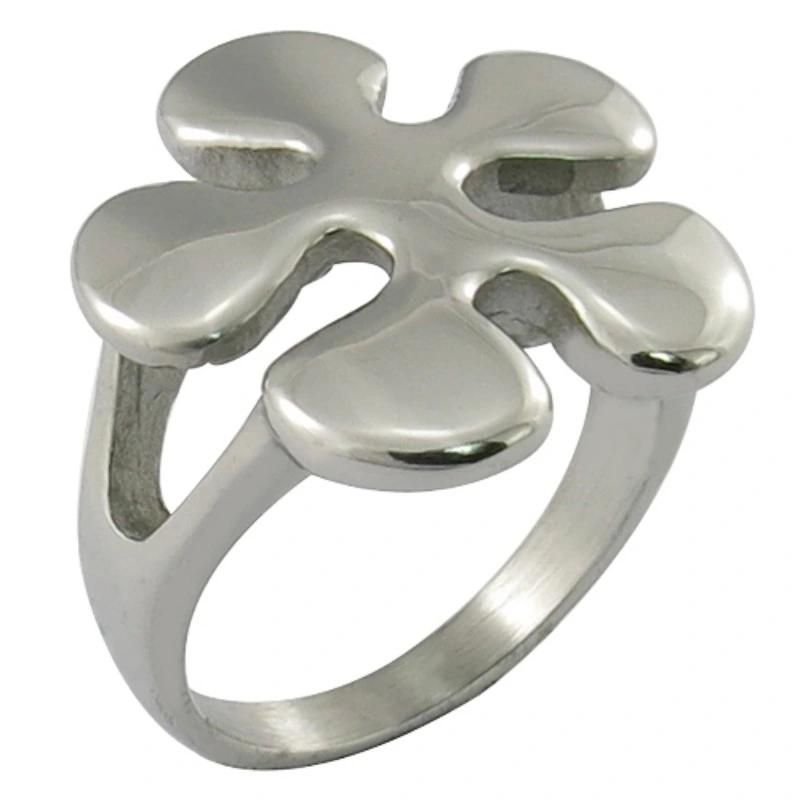 Rose Flower Ring Stainless Steel Ring Polished Jewelry