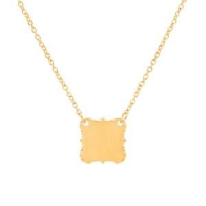 Women Square Stainless Steel Charm Necklace