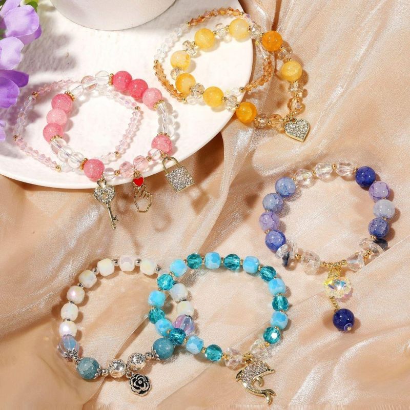 Women Jewelry Natural Stone Beads Crystal Bracelet