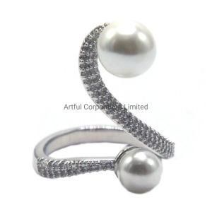 Wholesale Fashion Jewelry Ring Silver Ring with Pearl New Design