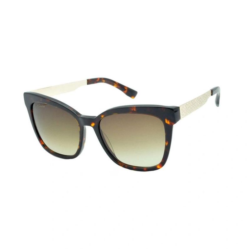 2017 Cat Eye Polarized Acetate Sunglasses with Metal Temple