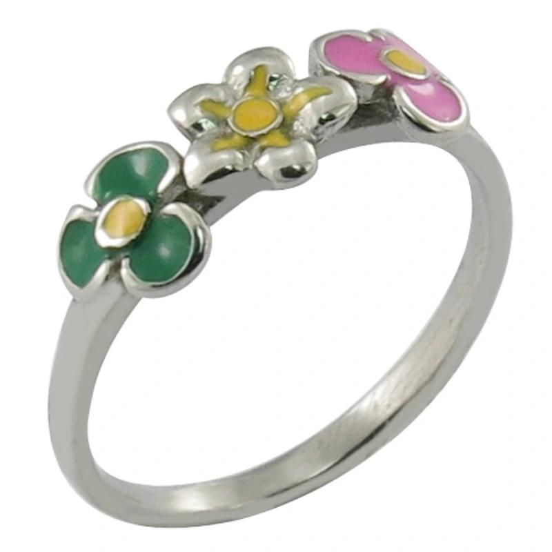 Rose Flower Ring Stainless Steel Ring Polished Jewelry