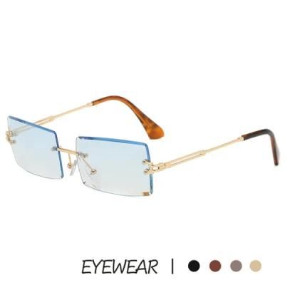 New Frameless Cut-Edge Square Sunglasses Women Fashion Ins Gradient Color Street Photography Sunglasses
