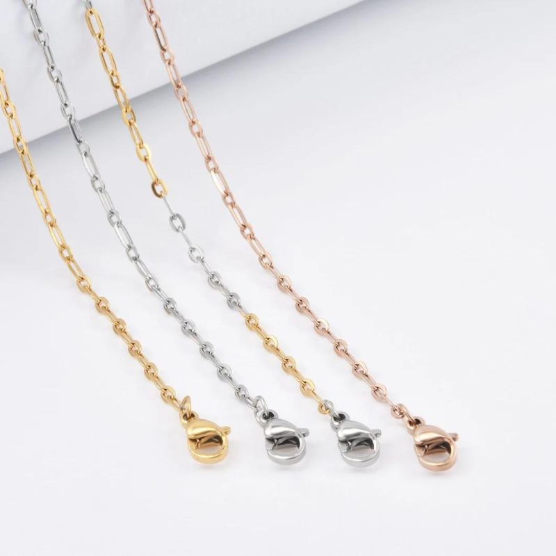 Stock Free Sample Fashion Jewelry Non-Tarnish Stainless Steel Cable Chain Necklace for Pendants Necklaces Handcraft Design