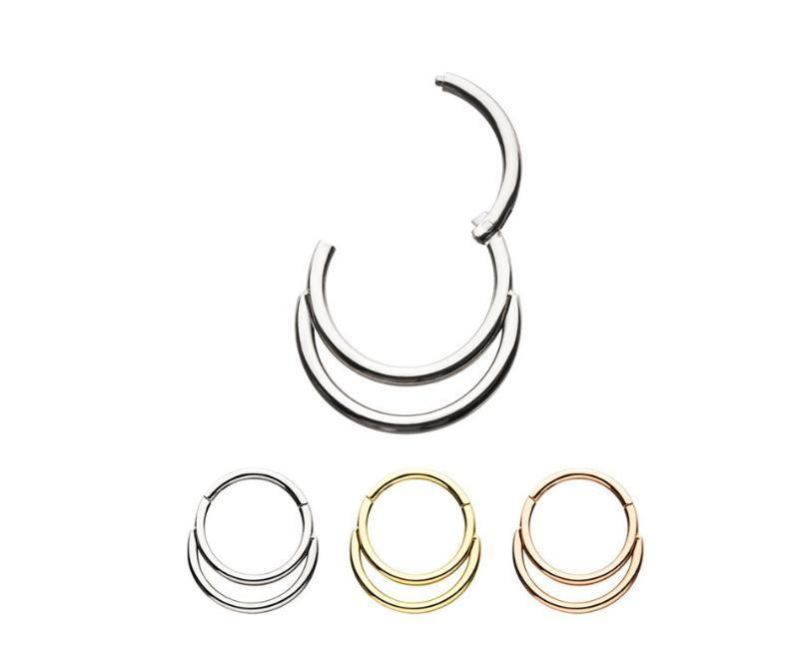 ASTM F316 Titanium Segment Clicker/Hinged Segment Ring 2 Rings
