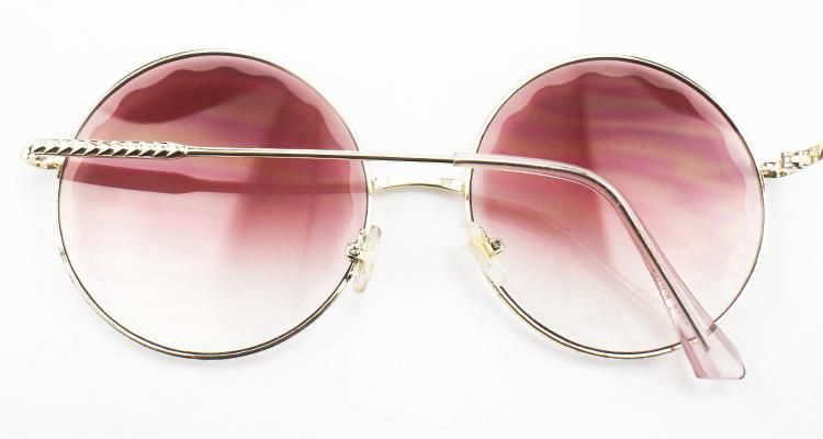 New Custom Logo Stock Metal Round Frame Women Sunglasses