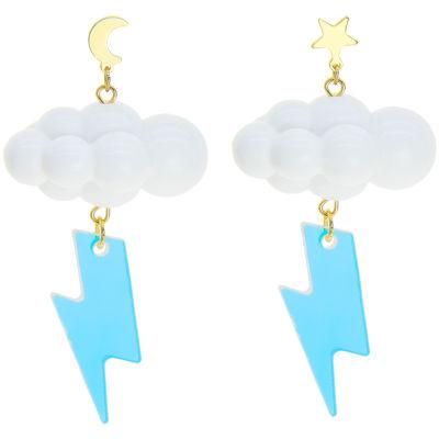 Fashion Jewelry Cloud Lightning Pendant Star and Moon Earrings