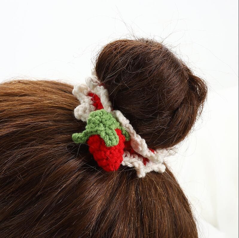 Cotton Yarn Hair Elastic Tie Crochet Customized Ym210