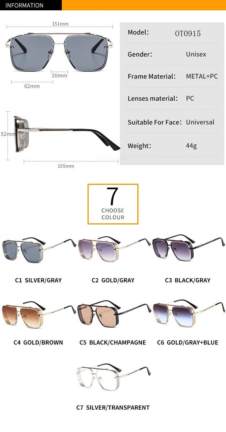 2020 Metal Rimless Sunglasses Fashion UV400 Sunglasses