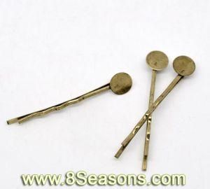 Antique Bronze Bobby Pins Hair Clips W/ Glue Pad 44mm (B14601)