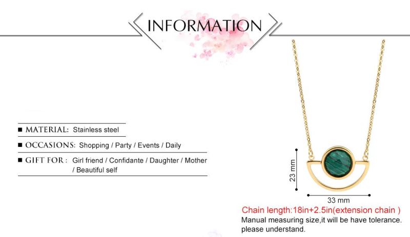 Computer Lens Stainless Steel Necklace with Green or White Pendant