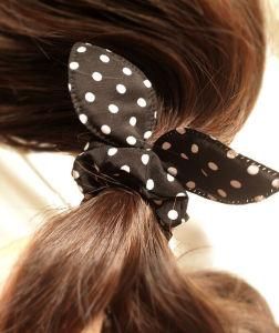 Polka DOT Bow Rabbit Ears Elastic Hair Rope Ponytail Hairband
