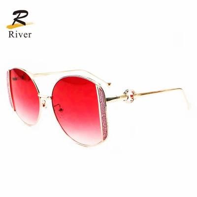 Round Shining Ready Metal Frames Women Sunglasses