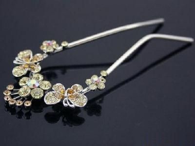 Fashion Hairpin with Crystal Pearl Hairpin Rhinestones Flowers for Ladies