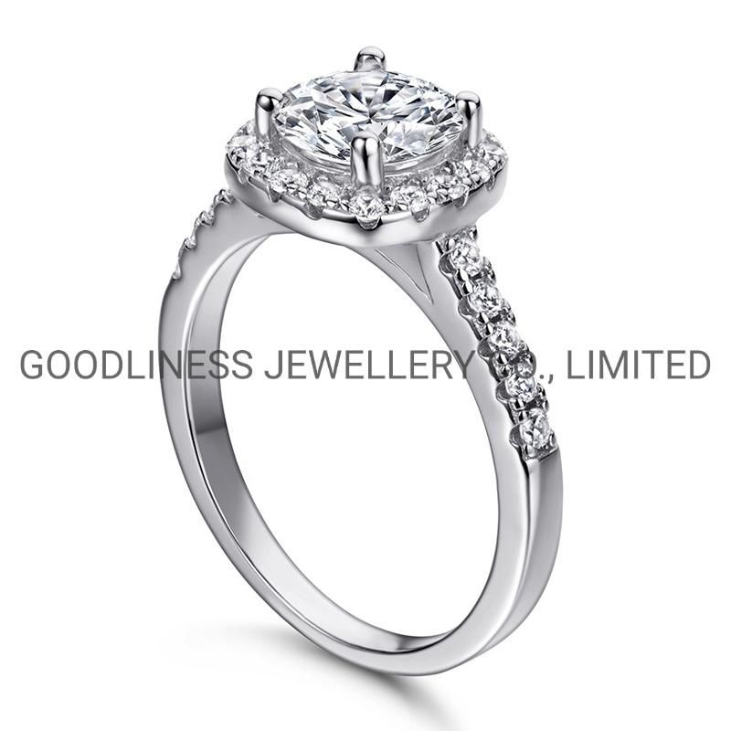 925 Sterling Silver Fine Jewelry Women Diamond Engagement Wedding Rings