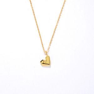 2021 New Design 18K Gold Vermeil Fashion Jewelry Mini Heart Pendant Lady Necklace