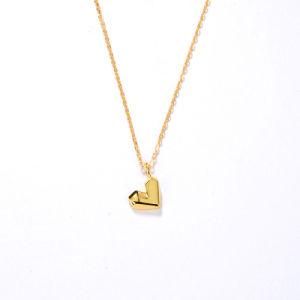 2021 New Design 18K Gold Vermeil Fashion Jewelry Mini Heart Pendant Lady Necklace