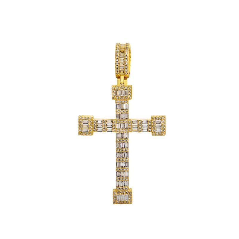 Latest Cubic Zirconia Gold Cheap Ice out Cross Pendant Jewelry