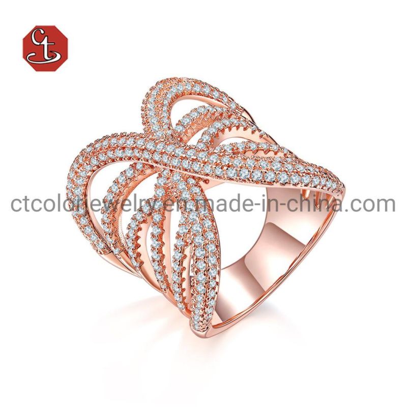 Fashion Multi-layer Silver Ring Pave Setting