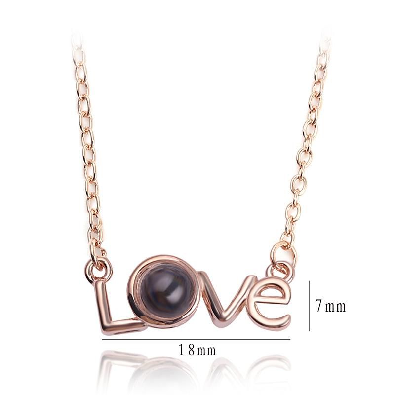 Girlfriend Wedding Gift Projection Romantic Love Pendant Necklace Fashion Accessories