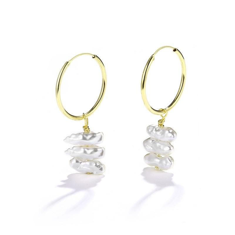 2022 Newest Fashion Silver or Brass Baroque Pearl Earring for Women