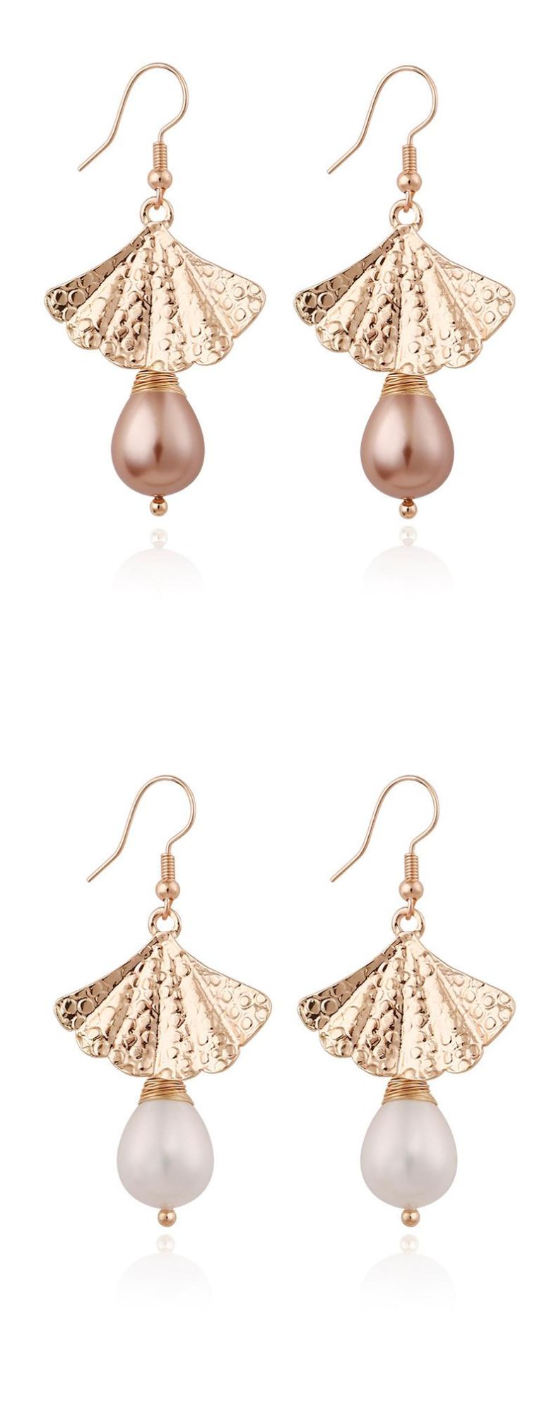 Fashion Jewelry Shell Shape Pearl Drop Earring