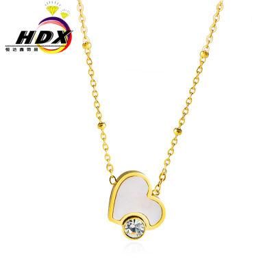 Fashion Stainless Steel Jewelry Manufacturers Ladies Heart Chain Diamond Necklace