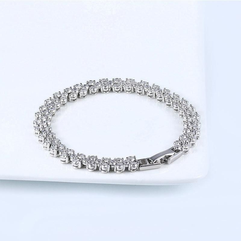 2022 Trendy Shining CZ Moissanite Lab Diamond Hot Sale Fashion Accessories Tennis Bracelet for Women