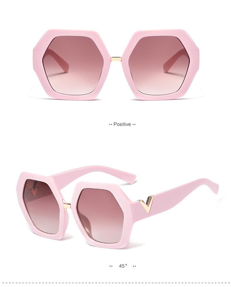 Fashion Irregular Polygon Metal Decoration Sunglasses