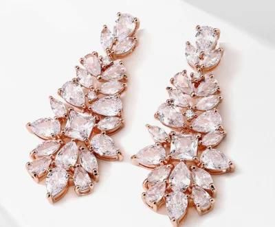 Bridal Earring Jewelry, CZ Earring Jewelry, Wedding Earring Jewelry, Rose Gold Earring Jewelry