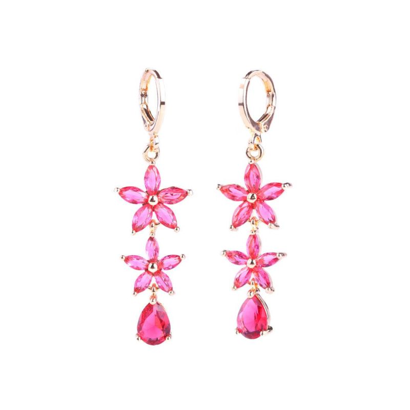 Wholesale Costume Jewelry Women Crystal Cheap Dangle Multicolored Long Earrings