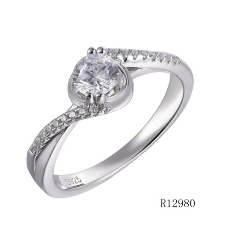 925 Sterling Silver Wedding CZ Ring