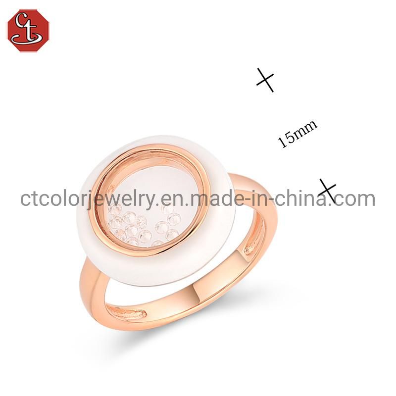 2021 jewelry trend contracted fashion rose plated Enamel Ring