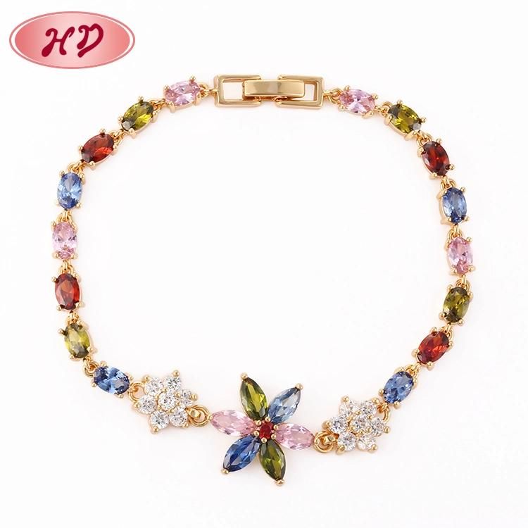 Fashion 18K Gold Plated Jewellery Colorful Bracelet for Women