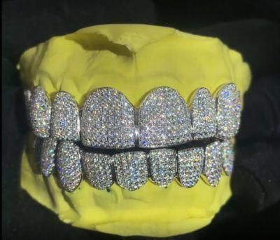 Messi Gems Hip Hop Custom Iced out Moissanite Diamond Silver Gold Teeth Grillz